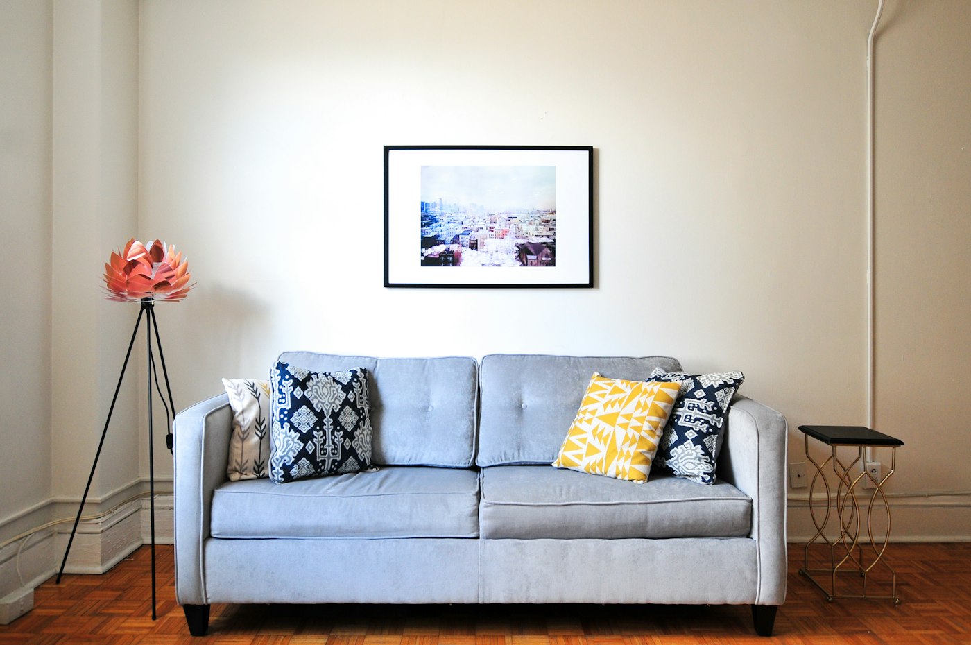 A calm, bright living room — the kind of space NestCara is built for